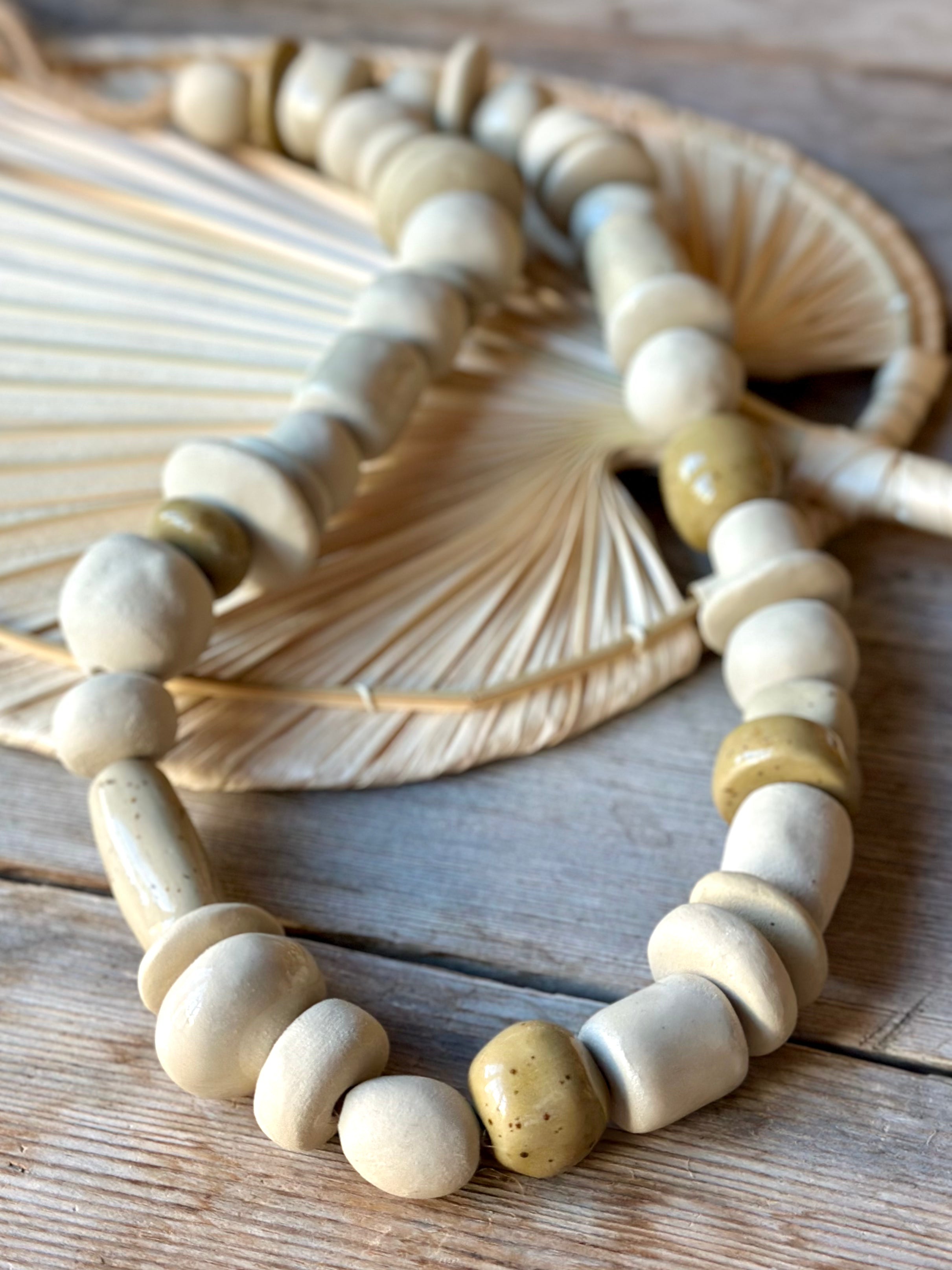 Studio Meraki decorative ceramic bead garland boho wabi-sabi style