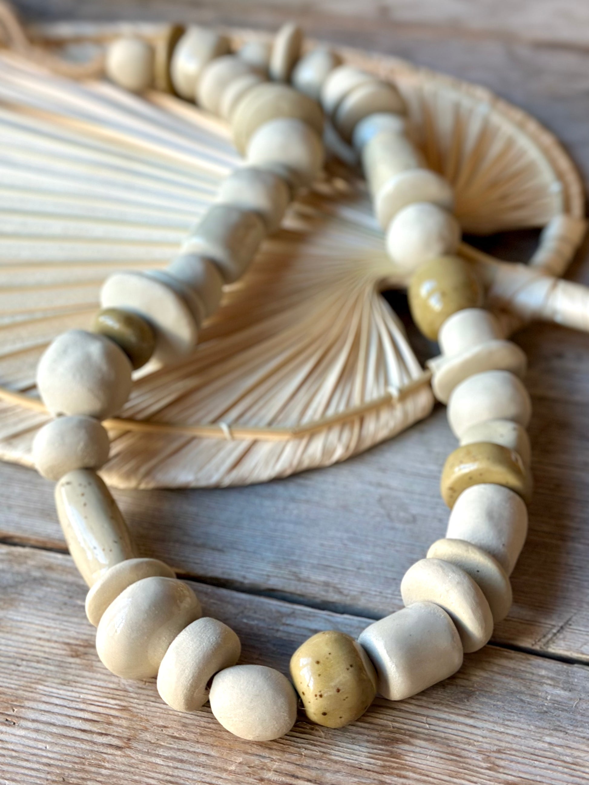 Studio Meraki decorative ceramic bead garland boho wabi-sabi style
